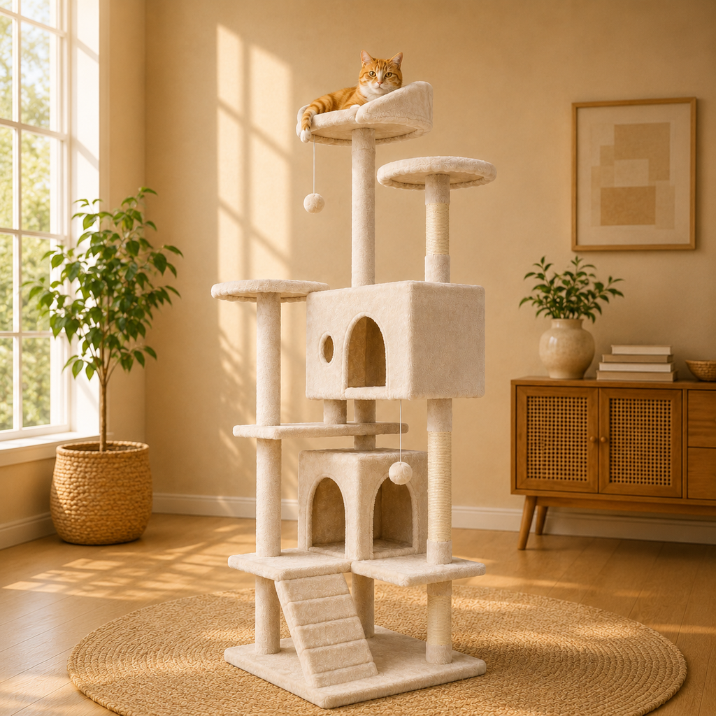 Cat Tree Tower, Multi-Level Activity Center with Scratching Posts