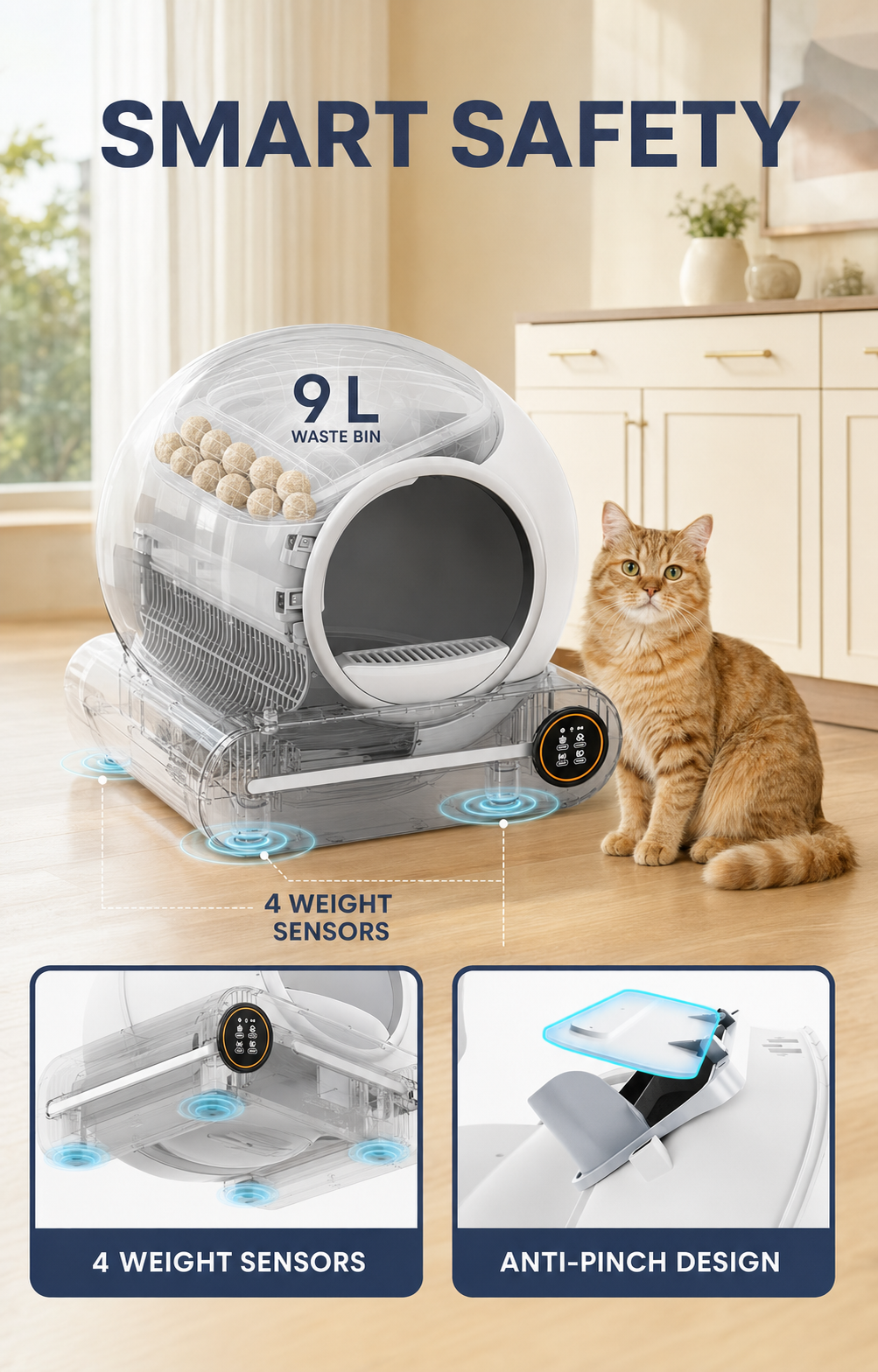 Smart Automatic Litter Box-Self Cleaning